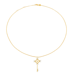 Collier en argent doré et oxydes de zirconium, clef