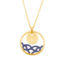 Collier en argent doré et oxydes de zirconium