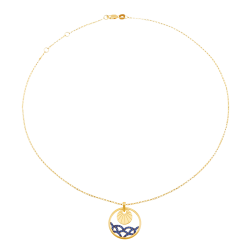 Collier en argent doré et oxydes de zirconium