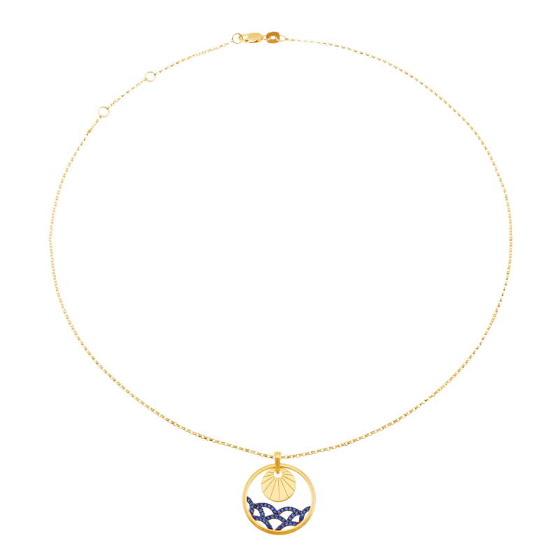 Collier en argent doré et oxydes de zirconium