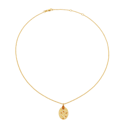 Collier en argent doré et oxydes de zirconium oranges