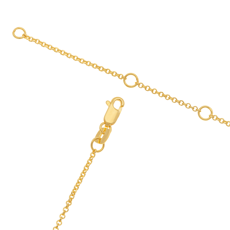 Collier en argent doré et oxydes de zirconium oranges