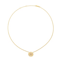 Collier en argent doré et oxydes de zirconium, fleur