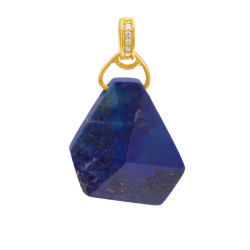 Pendentif en plaqué or et oxydes de zirconium, Lapis lazuli