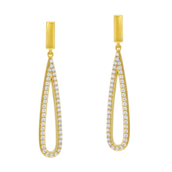 Boucles d'oreilles en plaqué or, oxydes de zirconium