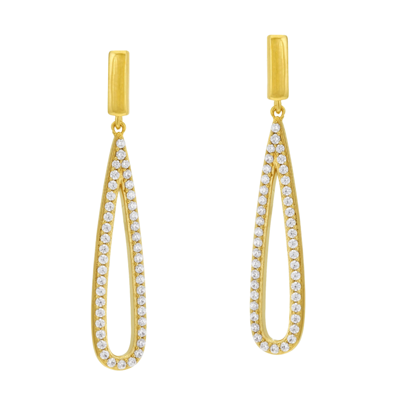 Boucles d'oreilles en plaqué or, oxydes de zirconium