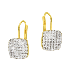 Boucles d'oreilles plaqué or et oxydes de zirconium