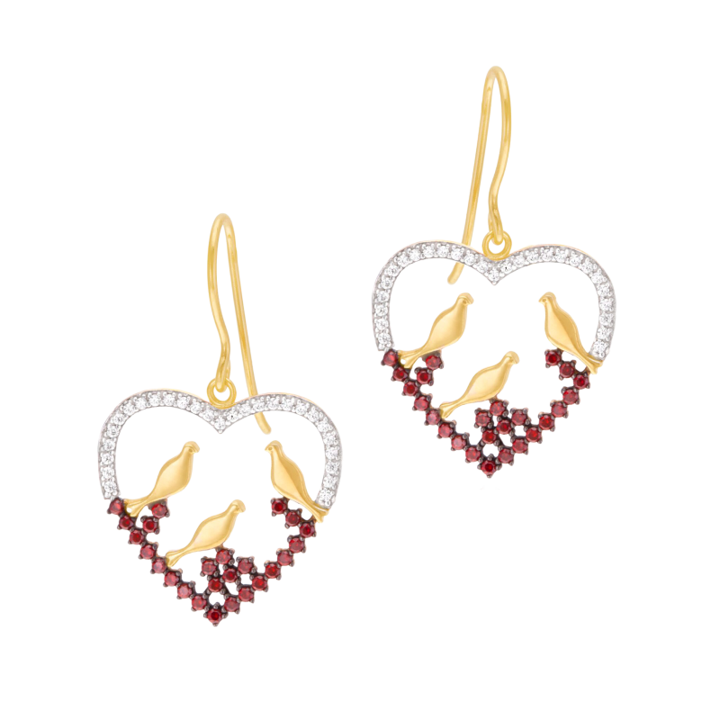 Boucles d'oreilles en plaqué or, oxydes de zirconium