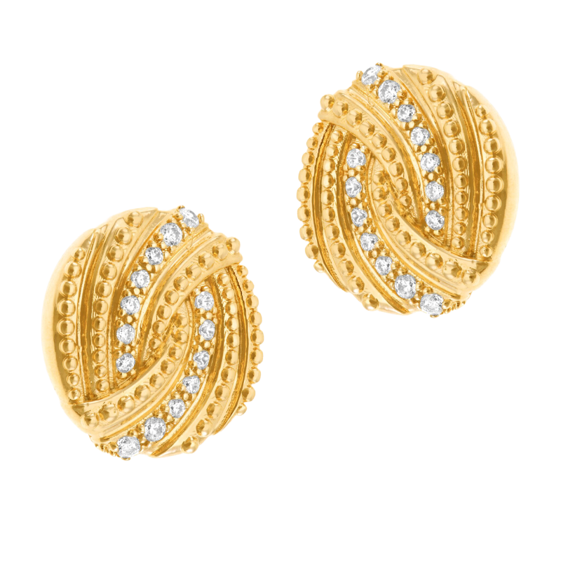 Boucles d'oreilles en plaqué or et oxydes de zirconium