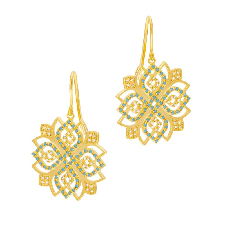 Boucles d'oreilles en plaqué or et oxydes de zirconium