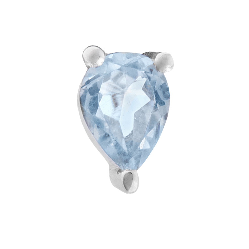 Boucles en argent rhodié, oxydes de zirconium blancs et bleus