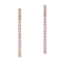 Boucles d'oreilles bronze plaqué or rose et oxydes de zirconium