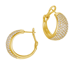 Boucles d'oreilles en bronze plaqué or et oxydes de zirconium 