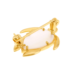 Broche en plaqué or et nacre