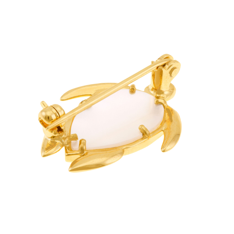 Broche en plaqué or et nacre