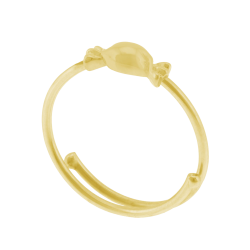 Bague réglable en plaqué or, bonbon
