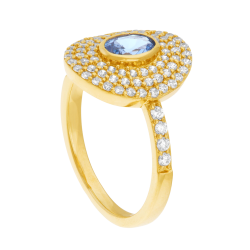 Bague en plaqué or et oxydes de zirconium