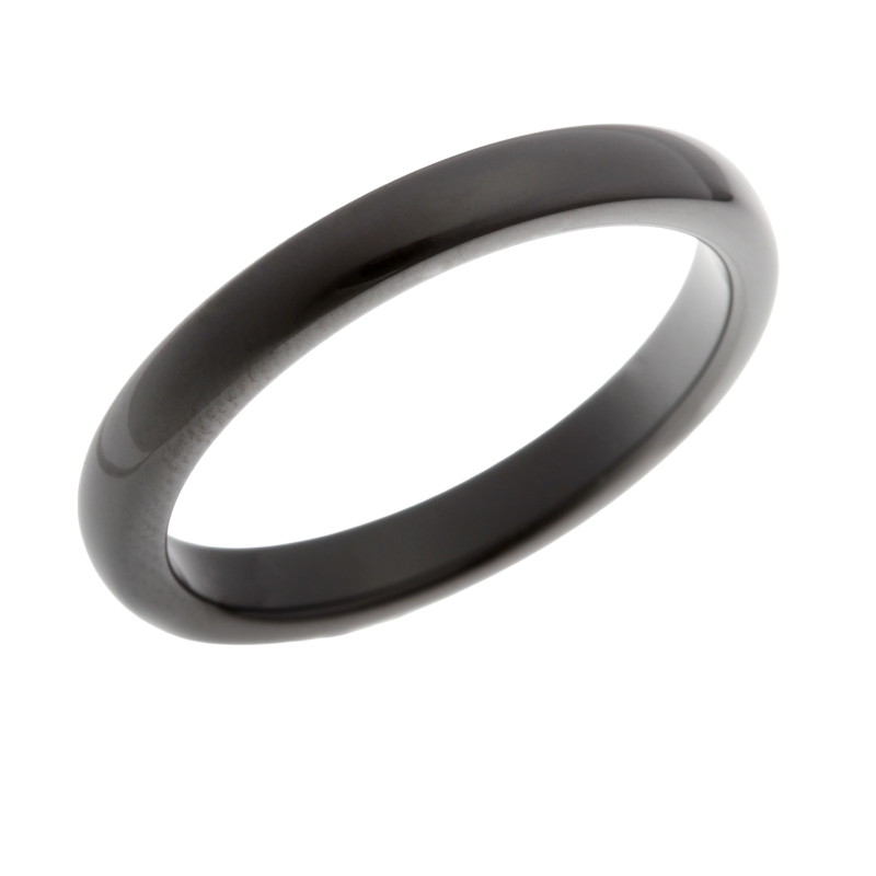 Bague en céramique noire, petit modèle