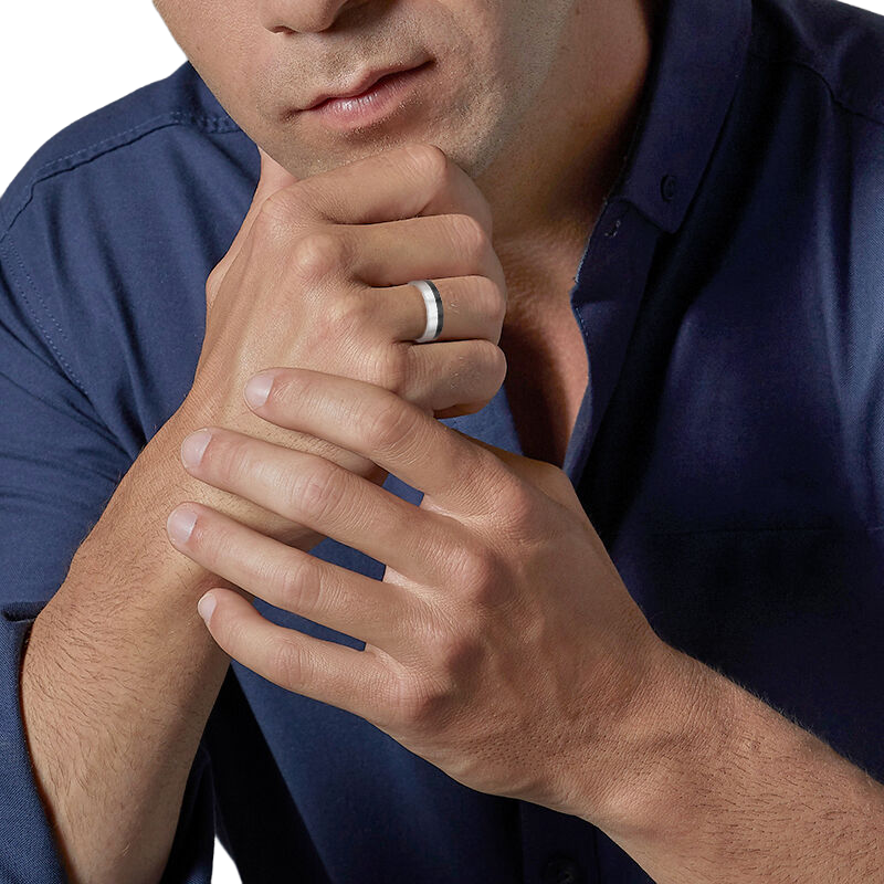Bague en acier et céramique