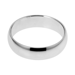 Alliance demi jonc en argent rhodié, largeur 5mm
