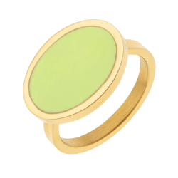 Bague en acier doré et laque