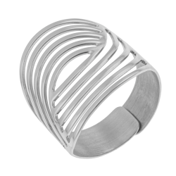 Bague en argent rhodié, ajourée