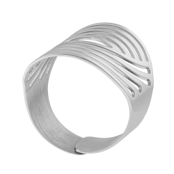 Bague en argent rhodié, ajourée