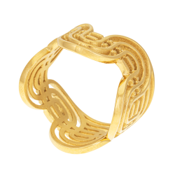 Bague en acier doré