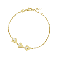 Bracelet en plaqué or et laque blanche