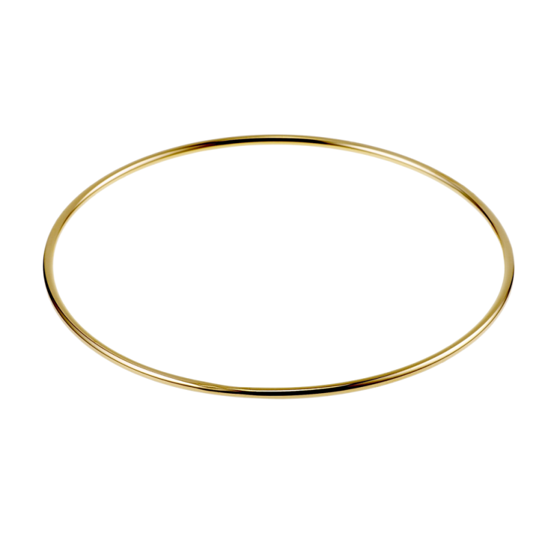 Bracelet jonc en plaqué or, fil rond