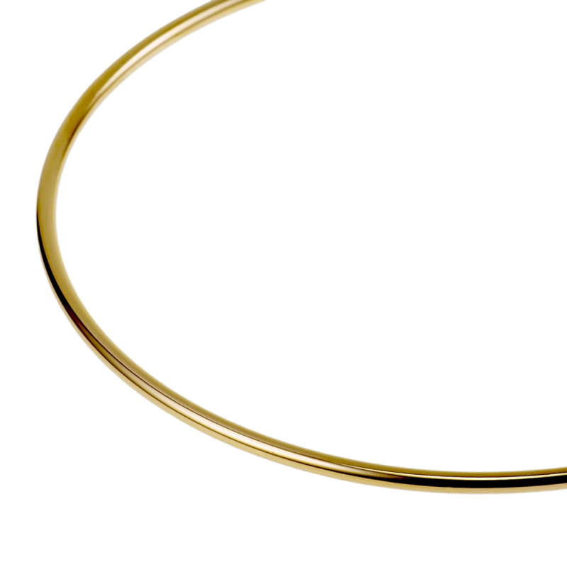 Bracelet jonc en plaqué or, fil rond