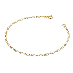 Bracelet en plaqué or, maille cheval alternée 1-1