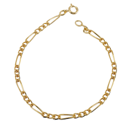 Bracelet en plaqué or, maille cheval alternée 1-3