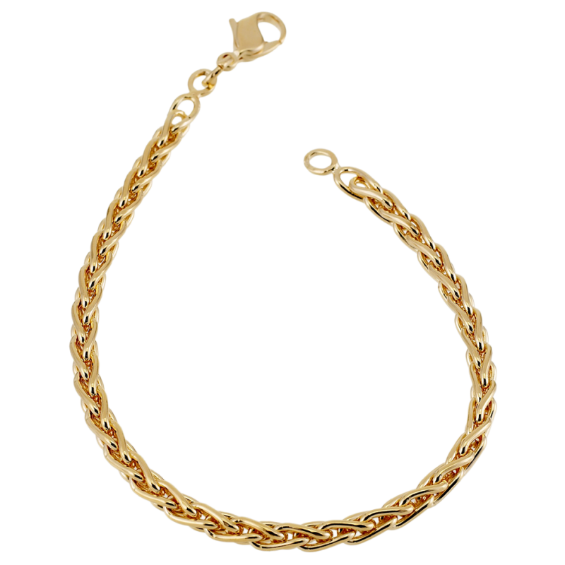 Bracelet en plaqué or, maille palmier