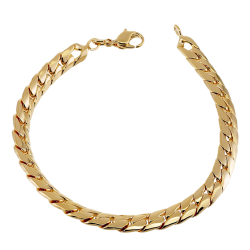 Bracelet en plaqué or, maille anglaise