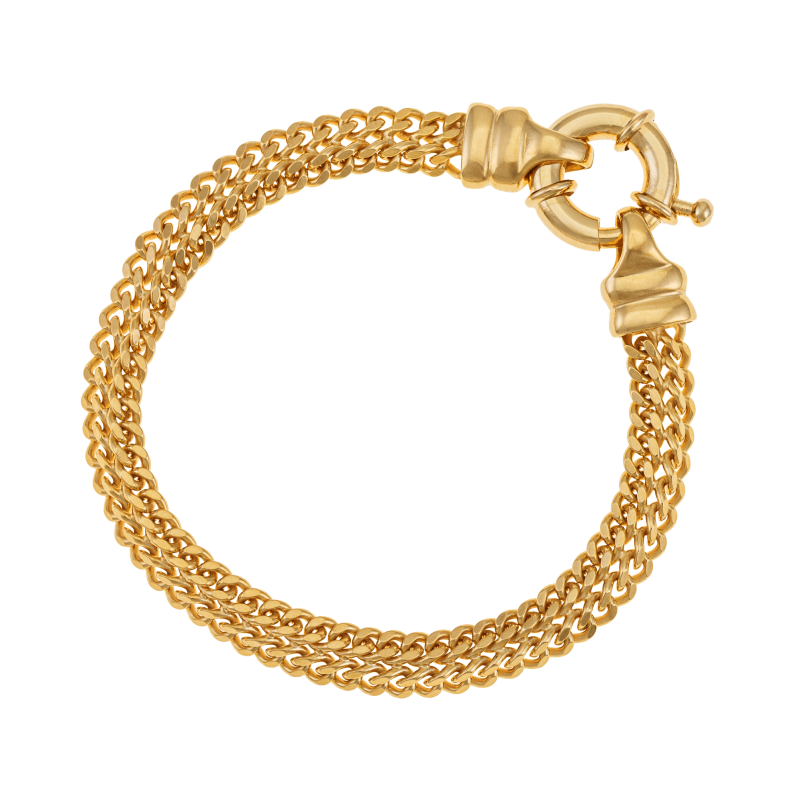 Bracelet en plaqué or, maille russe