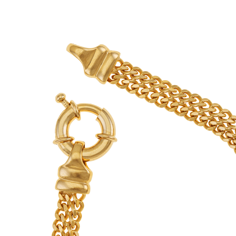 Bracelet en plaqué or, maille russe