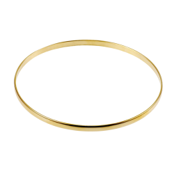 Bracelet en plaqué or, demi jonc rigide, largeur 3 mm