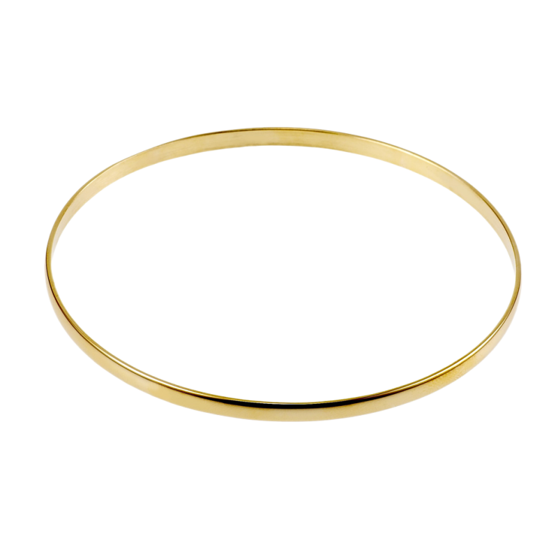 Bracelet en plaqué or, demi jonc rigide, largeur 3 mm