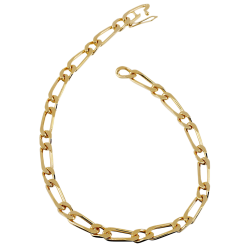 Bracelet en plaqué or, maille cheval alternée 1-1