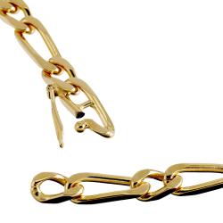 Bracelet en plaqué or, maille cheval alternée 1-1