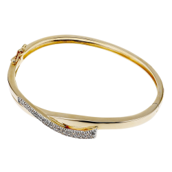 Bracelet jonc en plaqué or et oxydes de zirconium
