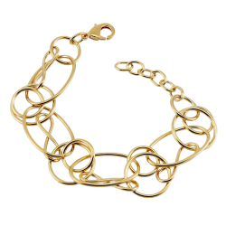 Bracelet en plaqué or, cercles et spirales