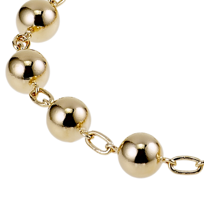 Bracelet en plaqué or, maille boules
