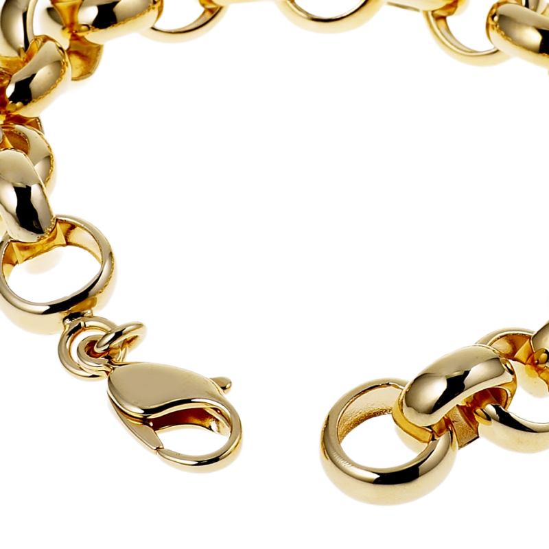 Bracelet en plaqué or, maille jaseron