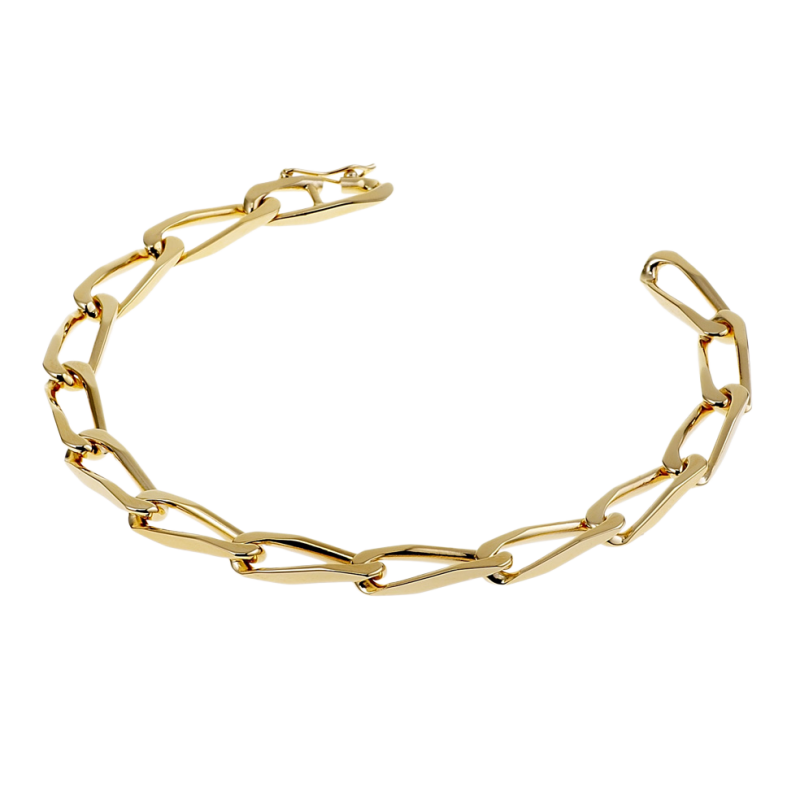 Bracelet en plaqué or, maille cheval