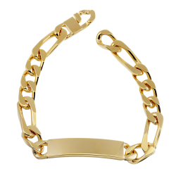 Identité en plaqué or, plaque 9,5mm, maille cheval alternée 1-3