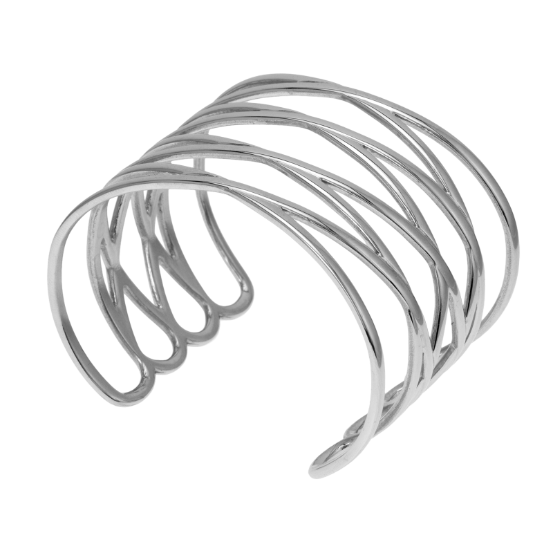 Bracelet manchette en acier