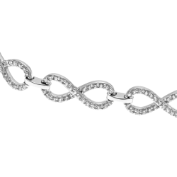 Bracelet en argent rhodié et oxydes de zirconium, infini
