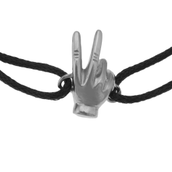 Bracelet cordon en argent rhodié, signe de la provocation anglaise